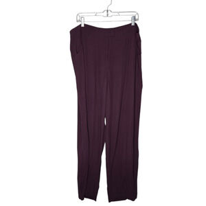 Eileen Fisher Womens XL Dress Pants Ponte Crepe Silk Trousers Straight Leg Red